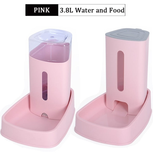 3L Pet Cat Food Bowl Dog Automatic Feeder With Dry Food Storage Cat Drinking Water Bowl High Quality Safety Material Supplies