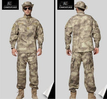 US Men Military Outdoor Breathable Mandarin Collar Army Camouflage Combat Uniform Set Apparel Suit Airsoft Hunting Clothing