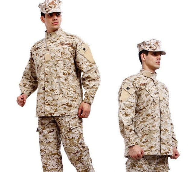 US Men Military Outdoor Breathable Mandarin Collar Army Camouflage Combat Uniform Set Apparel Suit Airsoft Hunting Clothing